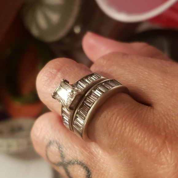 AVON STERLING SILVER VINTAGE WEDDING SET STAMPED STERLING - Picture 3 of 4